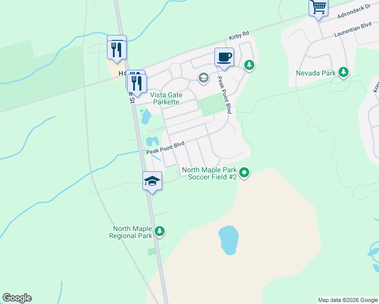 map of restaurants, bars, coffee shops, grocery stores, and more near 144 Greenview Circle in Vaughan