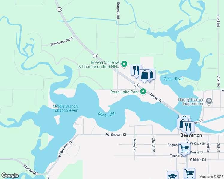 map of restaurants, bars, coffee shops, grocery stores, and more near 540 Lang Road in Beaverton