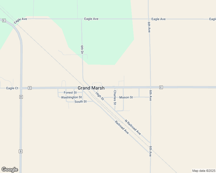 map of restaurants, bars, coffee shops, grocery stores, and more near 628 County Highway E in Grand Marsh