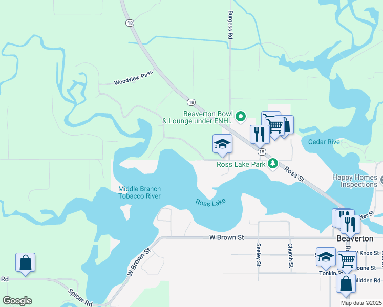 map of restaurants, bars, coffee shops, grocery stores, and more near 3532 North Branch Drive in Beaverton
