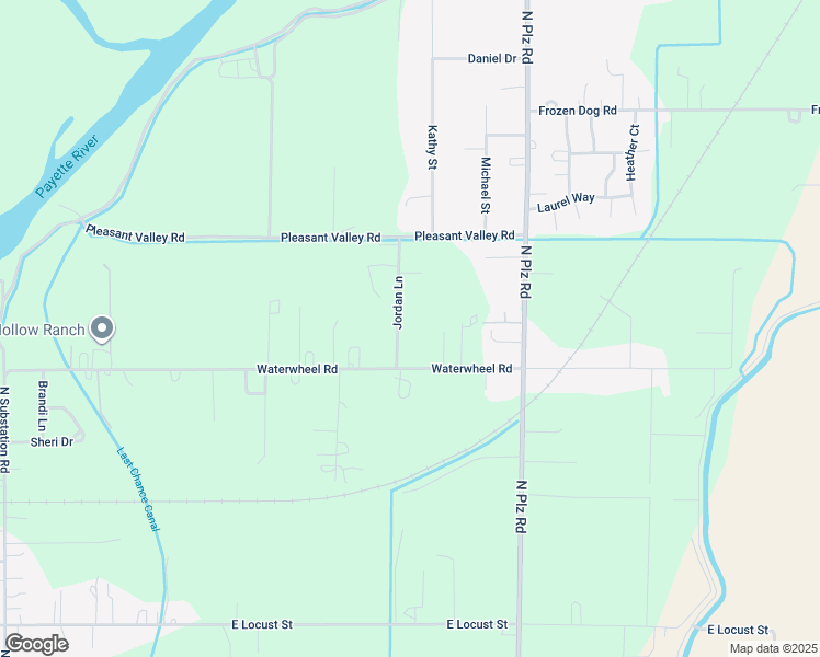 map of restaurants, bars, coffee shops, grocery stores, and more near 2702 Waterwheel Road in Emmett