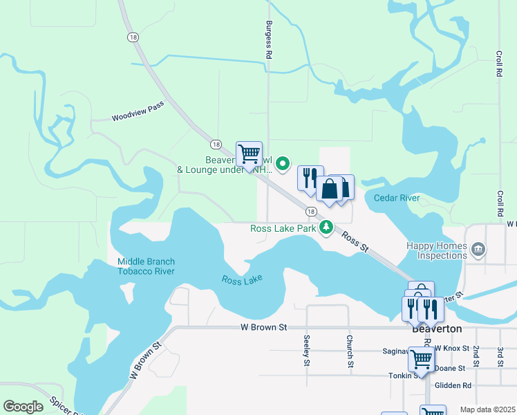 map of restaurants, bars, coffee shops, grocery stores, and more near 540 Lang Road in Beaverton