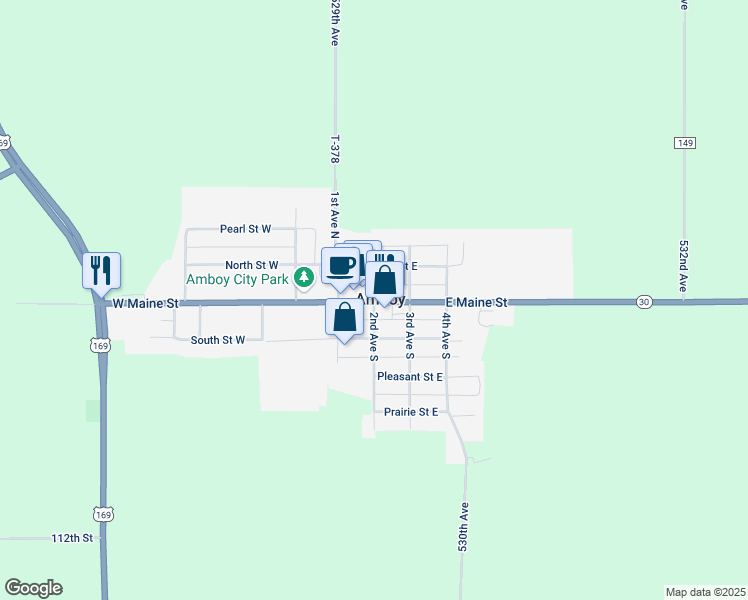 map of restaurants, bars, coffee shops, grocery stores, and more near in Amboy