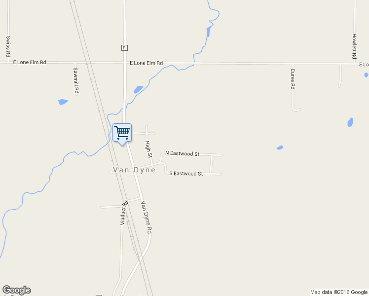 map of restaurants, bars, coffee shops, grocery stores, and more near W6793 North Eastwood Street in Van Dyne