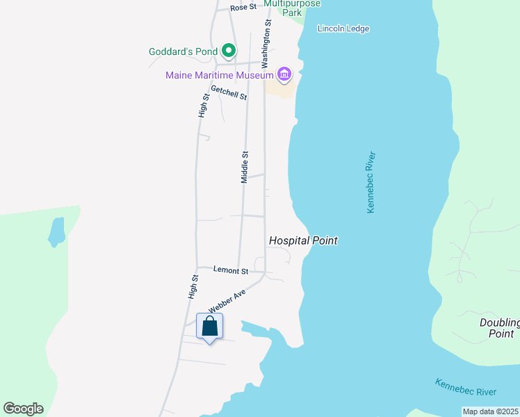 map of restaurants, bars, coffee shops, grocery stores, and more near 56 Washington Street in Bath
