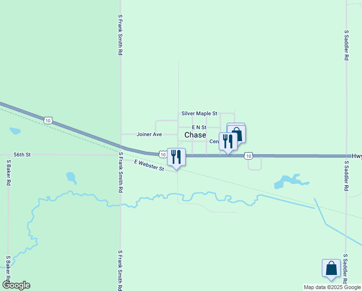 map of restaurants, bars, coffee shops, grocery stores, and more near 6836 South Depot Street in Chase