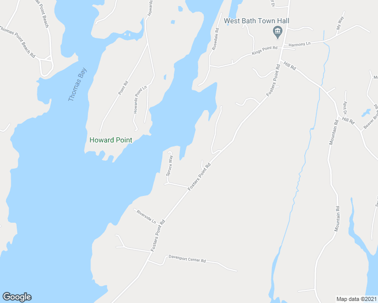 map of restaurants, bars, coffee shops, grocery stores, and more near 357 Fosters Point Road in West Bath