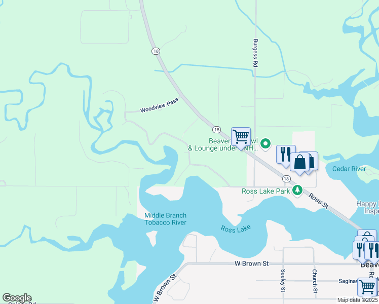 map of restaurants, bars, coffee shops, grocery stores, and more near 3532 North Branch Drive in Beaverton