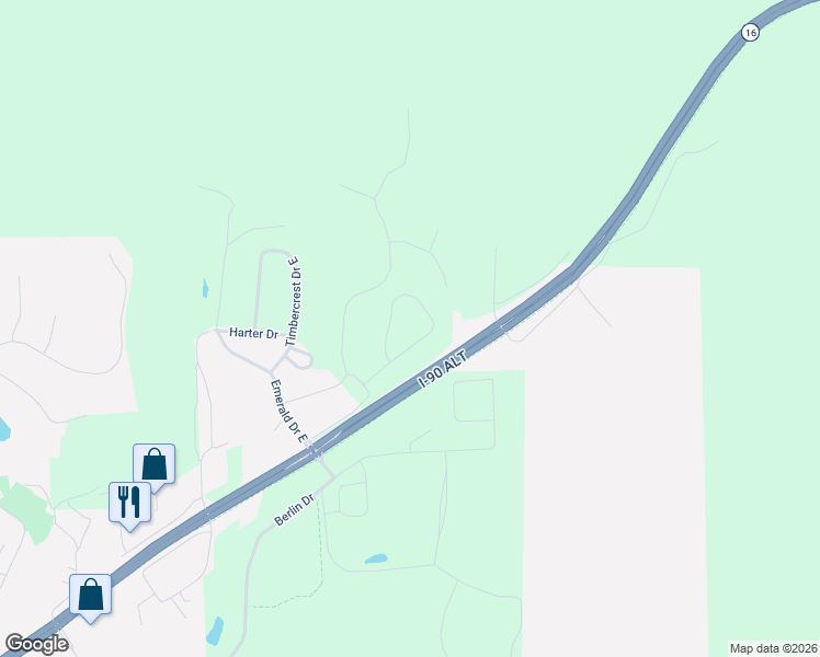 map of restaurants, bars, coffee shops, grocery stores, and more near N4649 Maple Lane in Onalaska