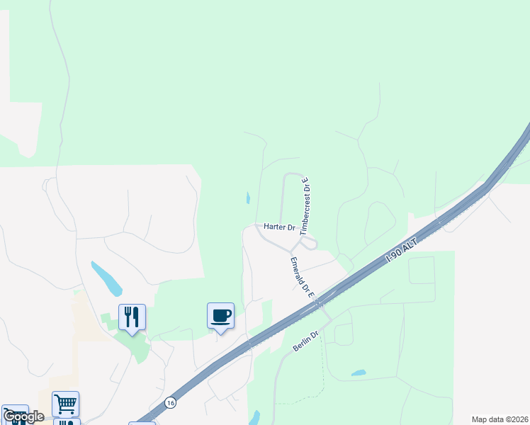 map of restaurants, bars, coffee shops, grocery stores, and more near N4642 French Road in Onalaska