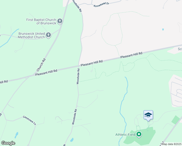 map of restaurants, bars, coffee shops, grocery stores, and more near 277 Pleasant Hill Road in Brunswick