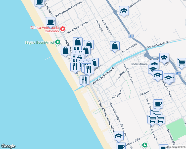 map of restaurants, bars, coffee shops, grocery stores, and more near 9 Via Giovanni Pascoli in Camaiore