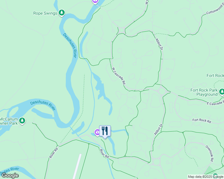 map of restaurants, bars, coffee shops, grocery stores, and more near 17646 Sisters Lane in Sunriver