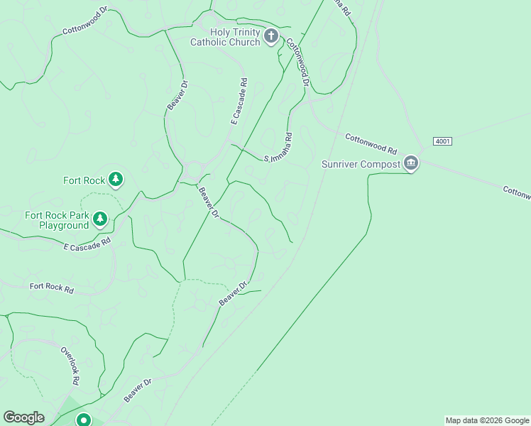 map of restaurants, bars, coffee shops, grocery stores, and more near 57540 Lupine Lane in Sunriver