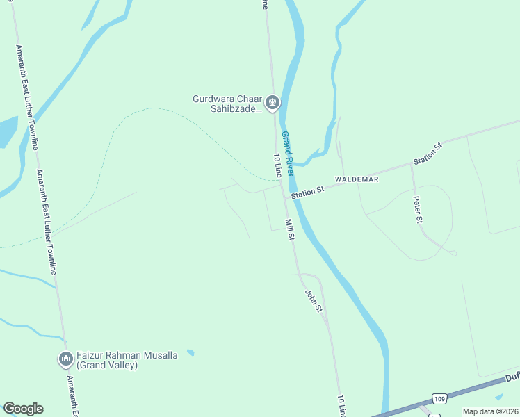 map of restaurants, bars, coffee shops, grocery stores, and more near 33 Main Street in Amaranth
