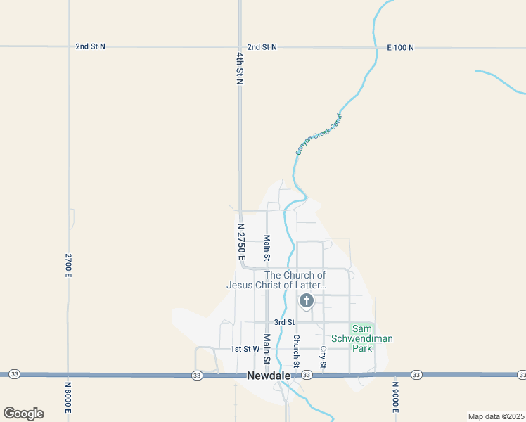 map of restaurants, bars, coffee shops, grocery stores, and more near 3rd Street North in Fremont County