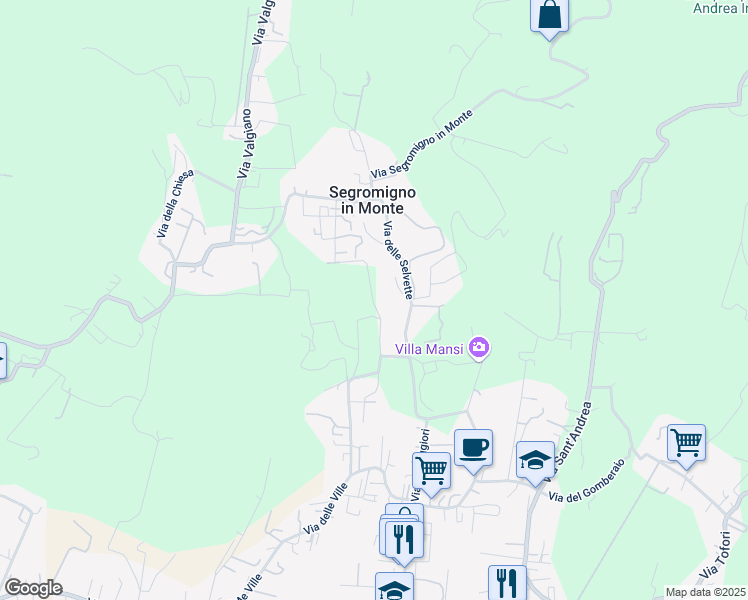 map of restaurants, bars, coffee shops, grocery stores, and more near 651 Via delle Ville in Capannori
