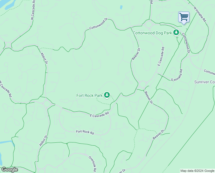 map of restaurants, bars, coffee shops, grocery stores, and more near 17944 Shamrock Lane in Sunriver