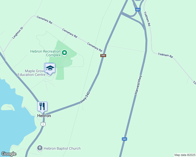 map of restaurants, bars, coffee shops, grocery stores, and more near 180 Nova Scotia 340 in South Ohio