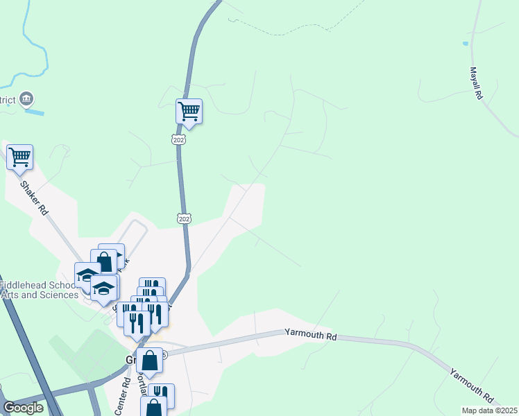 map of restaurants, bars, coffee shops, grocery stores, and more near 1 Pennell Lane in Gray