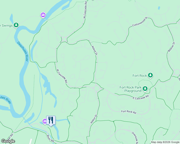 map of restaurants, bars, coffee shops, grocery stores, and more near 17613 Sparks Lane in Sunriver