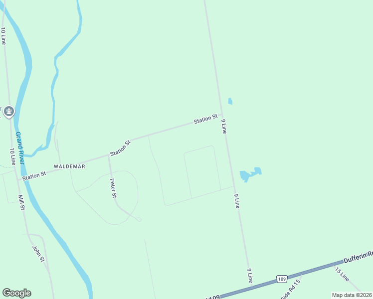 map of restaurants, bars, coffee shops, grocery stores, and more near 3 Ewing Way in Dufferin County