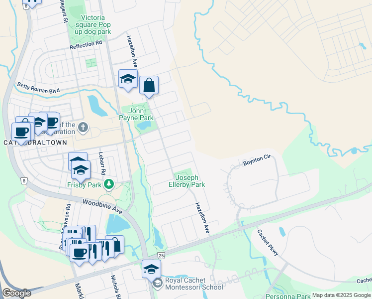 map of restaurants, bars, coffee shops, grocery stores, and more near 73 Adastra Crescent in Markham
