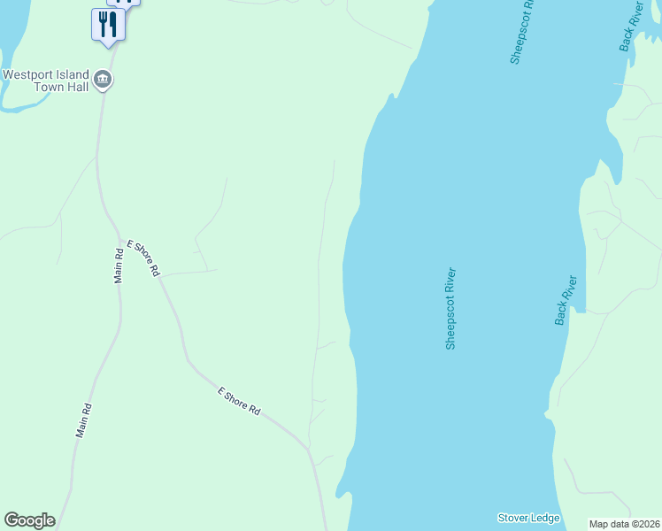 map of restaurants, bars, coffee shops, grocery stores, and more near 99 Log Cabin Road in Wiscasset