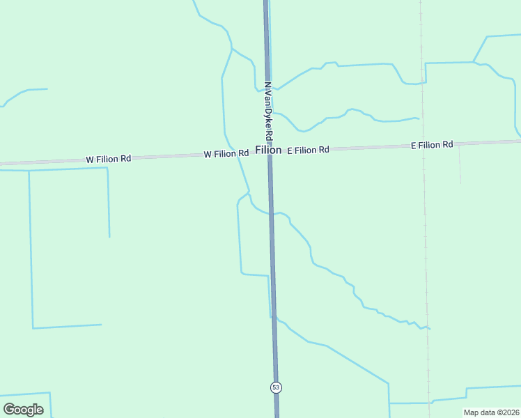 map of restaurants, bars, coffee shops, grocery stores, and more near 3423 North Van Dyke Road in Filion
