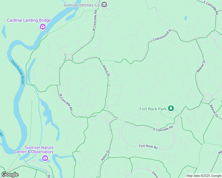 map of restaurants, bars, coffee shops, grocery stores, and more near 57657 White Elm in Sunriver