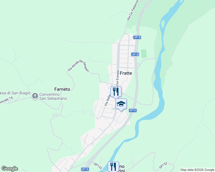 map of restaurants, bars, coffee shops, grocery stores, and more near 6 Via Cervino in Provincia di Rimini