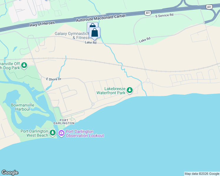 map of restaurants, bars, coffee shops, grocery stores, and more near 39 Crows Nest Lane in Clarington