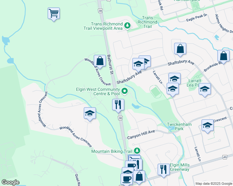 map of restaurants, bars, coffee shops, grocery stores, and more near  in 