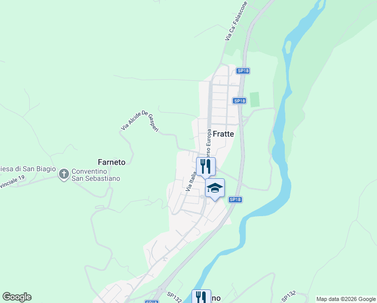 map of restaurants, bars, coffee shops, grocery stores, and more near 6 Via Cervino in Provincia di Rimini