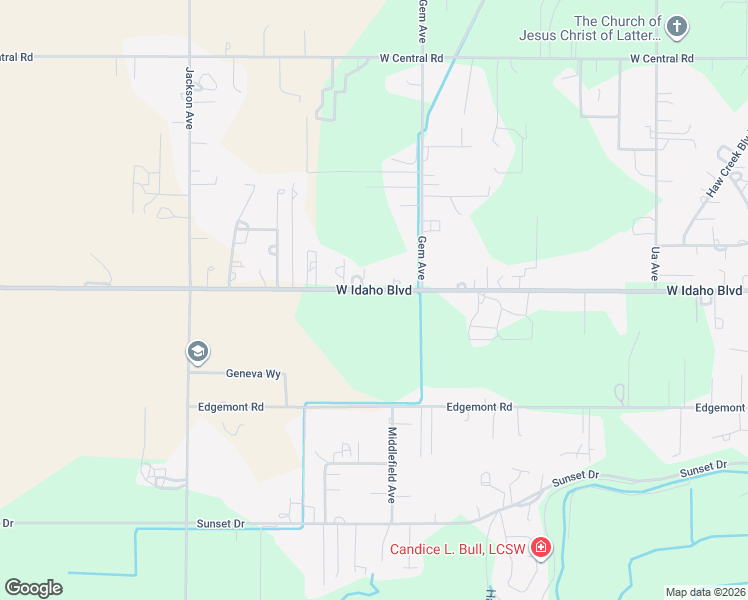 map of restaurants, bars, coffee shops, grocery stores, and more near 1179-1377 West Idaho Boulevard in Emmett