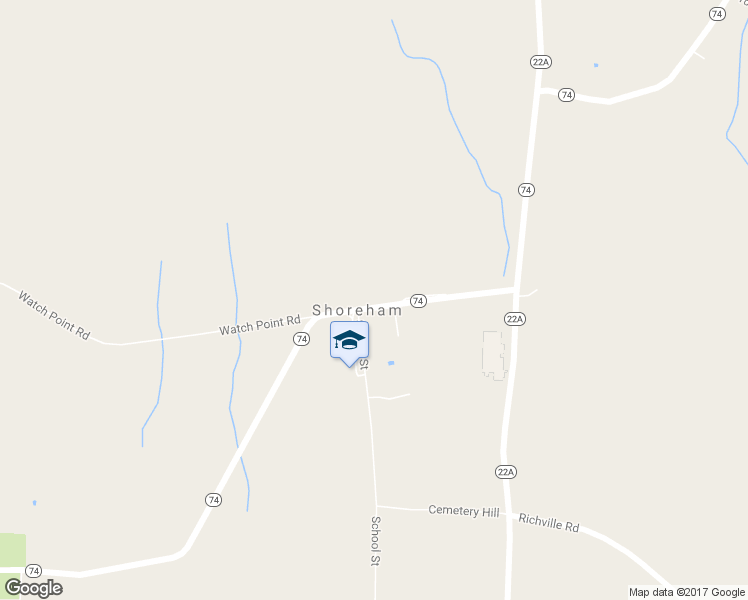 map of restaurants, bars, coffee shops, grocery stores, and more near 308 Main Street in Shoreham