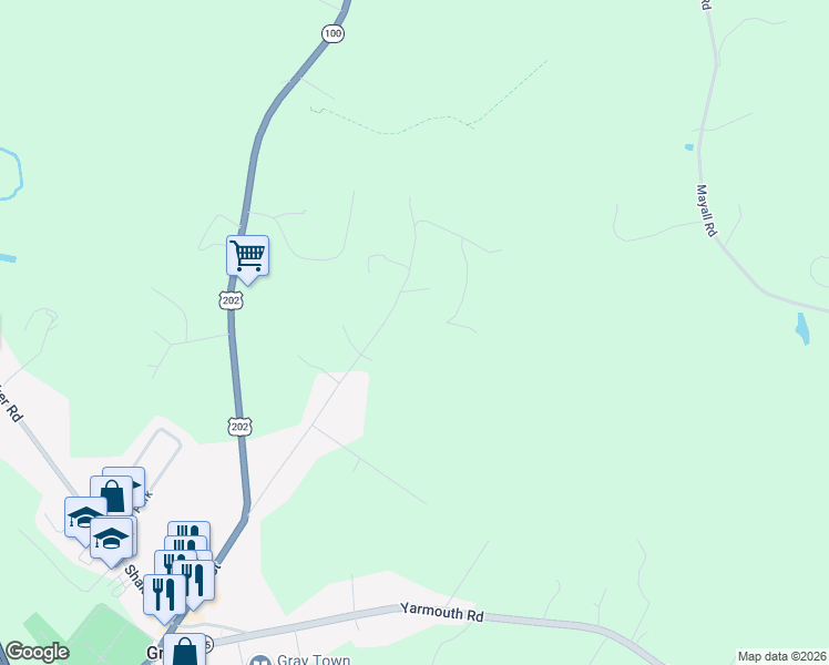 map of restaurants, bars, coffee shops, grocery stores, and more near 52 Colley Hill Road in Gray