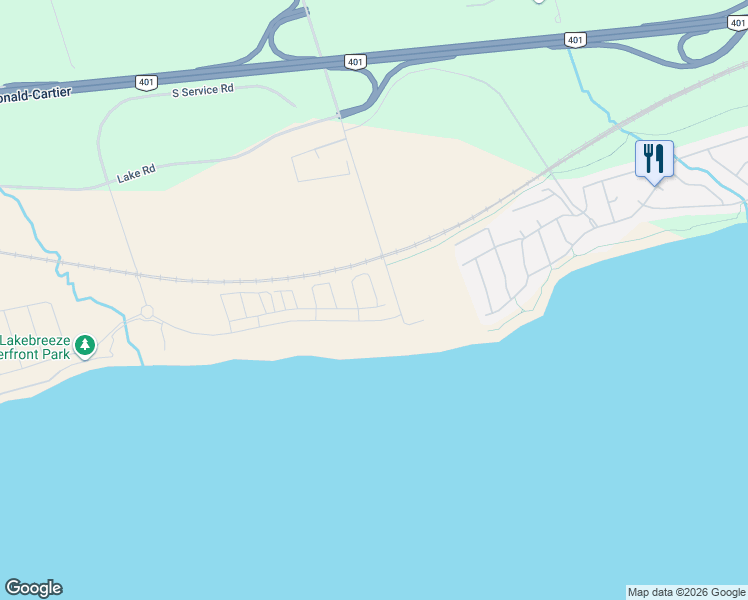 map of restaurants, bars, coffee shops, grocery stores, and more near 153 Sailors Landing in Clarington
