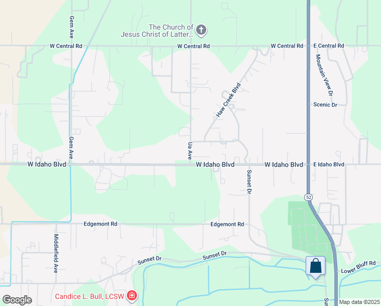 map of restaurants, bars, coffee shops, grocery stores, and more near 2095 Haw Creek Circle in Emmett