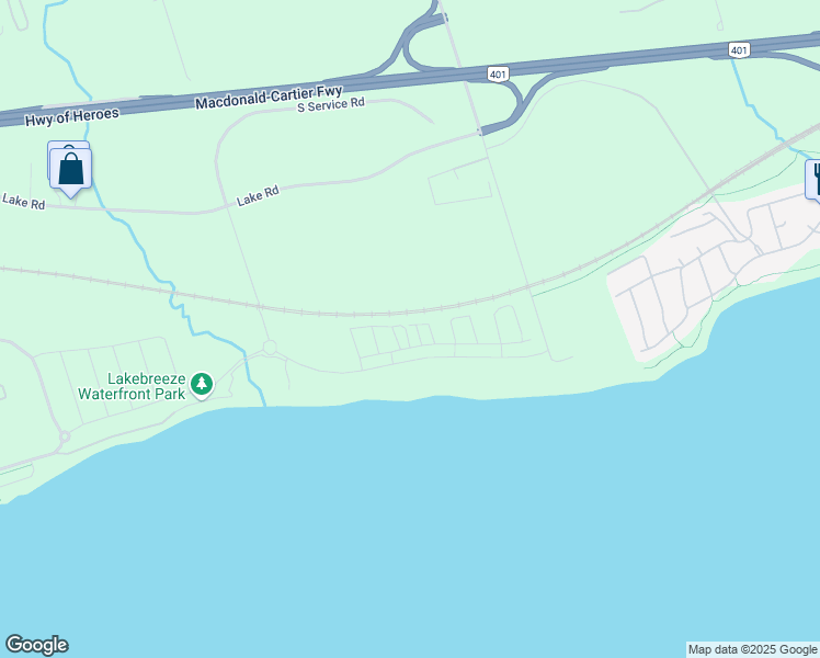 map of restaurants, bars, coffee shops, grocery stores, and more near in Bowmanville