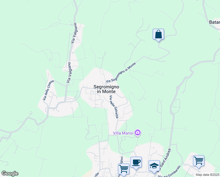 map of restaurants, bars, coffee shops, grocery stores, and more near 225 Via delle Selvette in Capannori