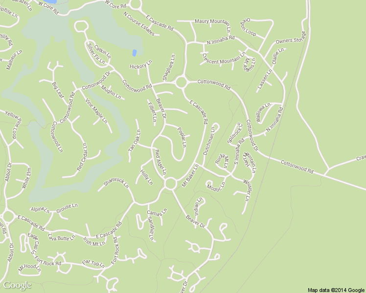 map of restaurants, bars, coffee shops, grocery stores, and more near 57688 Poplar Lane in Sunriver