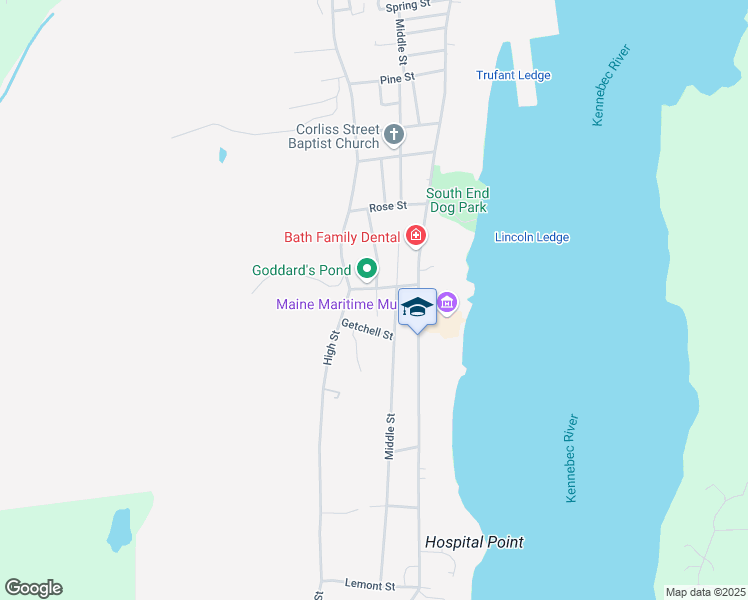 map of restaurants, bars, coffee shops, grocery stores, and more near 1 Goddard Street in Bath