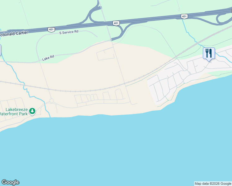 map of restaurants, bars, coffee shops, grocery stores, and more near 51 Sailors Landing in Bowmanville