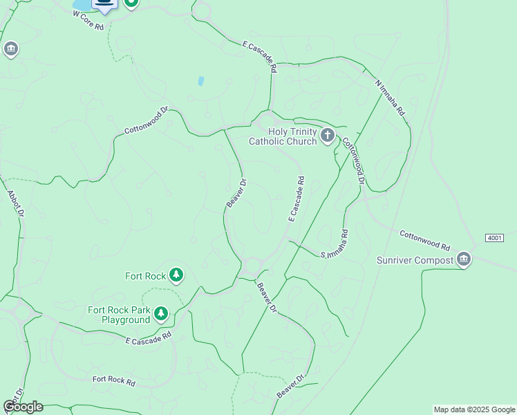 map of restaurants, bars, coffee shops, grocery stores, and more near 57688 Poplar Lane in Sunriver