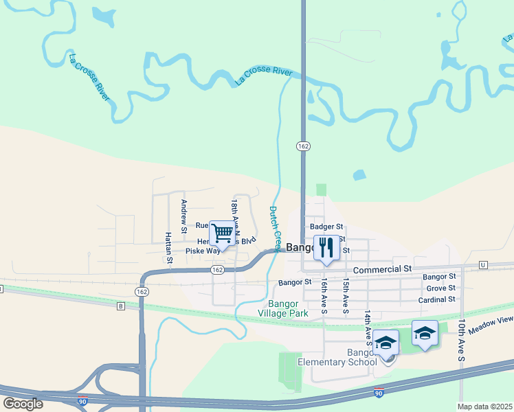 map of restaurants, bars, coffee shops, grocery stores, and more near 1701 Henry Johns Boulevard in Bangor
