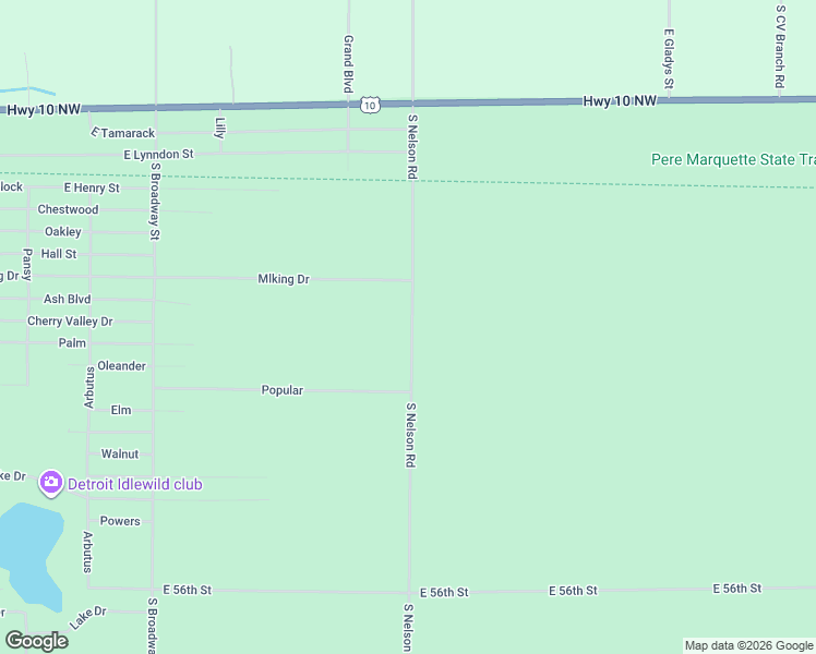 map of restaurants, bars, coffee shops, grocery stores, and more near in Idlewild