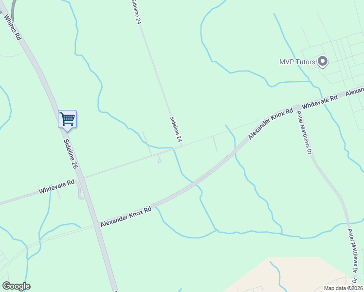 map of restaurants, bars, coffee shops, grocery stores, and more near 3199 Sideline 24 in Pickering