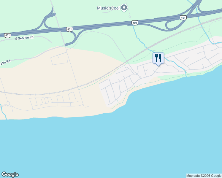 map of restaurants, bars, coffee shops, grocery stores, and more near 14 Heatherlea Drive in Clarington