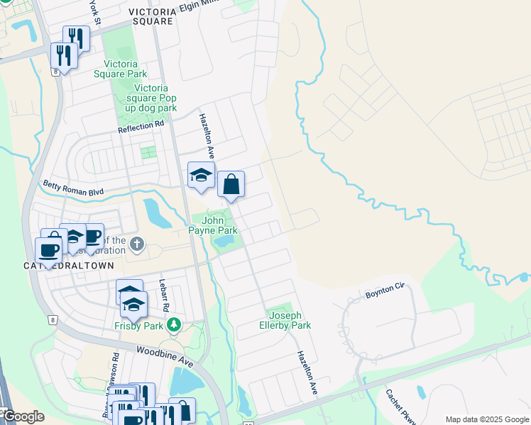 map of restaurants, bars, coffee shops, grocery stores, and more near 62 Pillar Rock Crescent in Markham